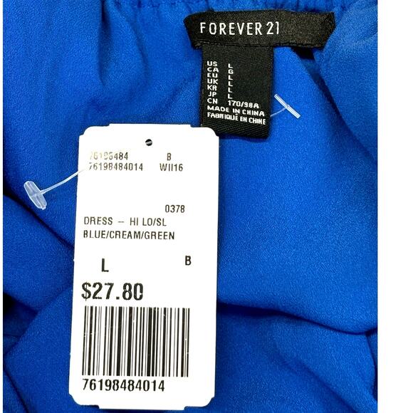 Forever 21 Sleeveless Racerback High Low Maxi Dress Size Large Blue Green NWT - Picture 6 of 10